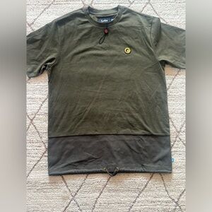 Cookies Olive Green Drawstring Hem T-Shirt Quilted Panel Streetwear NEW small